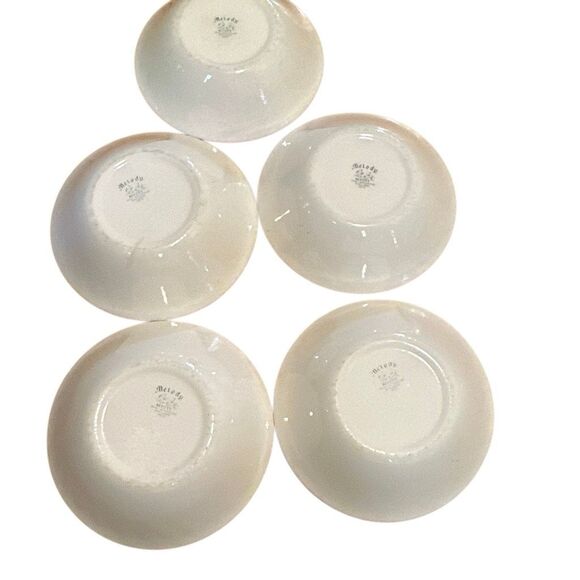 Vtg Myotts Melody England x5 rose decor blue copper print transferware, France c - Picture 11 of 14